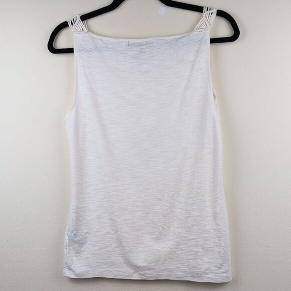 Ralph Lauren Cream Cotton Slub Crocheted Macrame Women's Camisole Top Size M - Picture 7 of 10